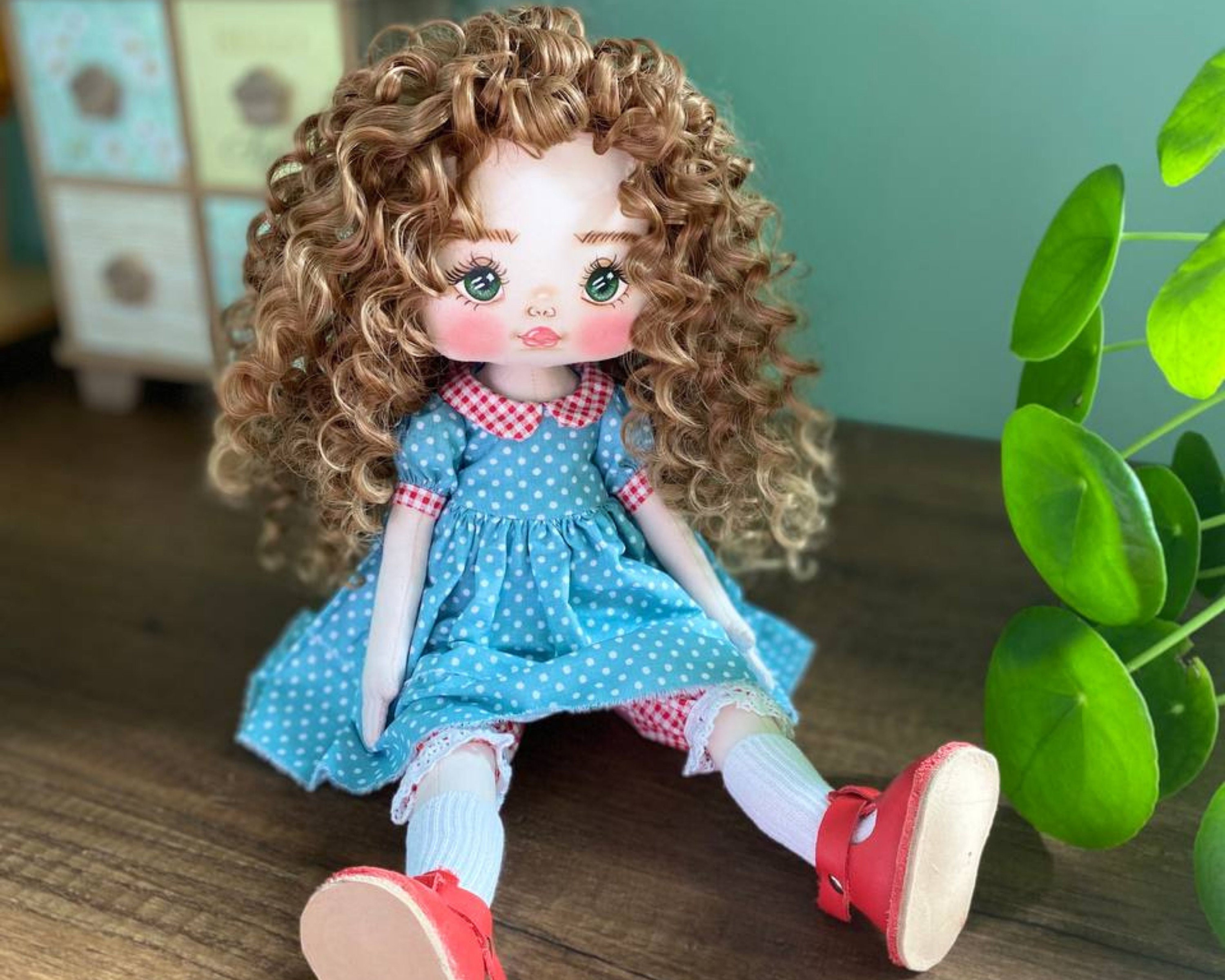 Curly Hair Rag Doll - Etsy Curly Hair Rag Doll - Etsy