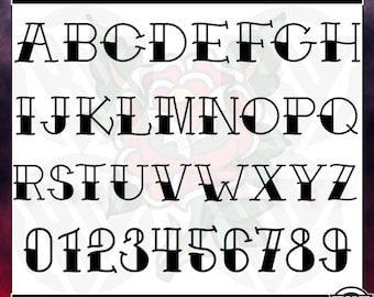 Tattoo Ink Font SVG: Bold Edgy Letters & Numbers (Digital Download)