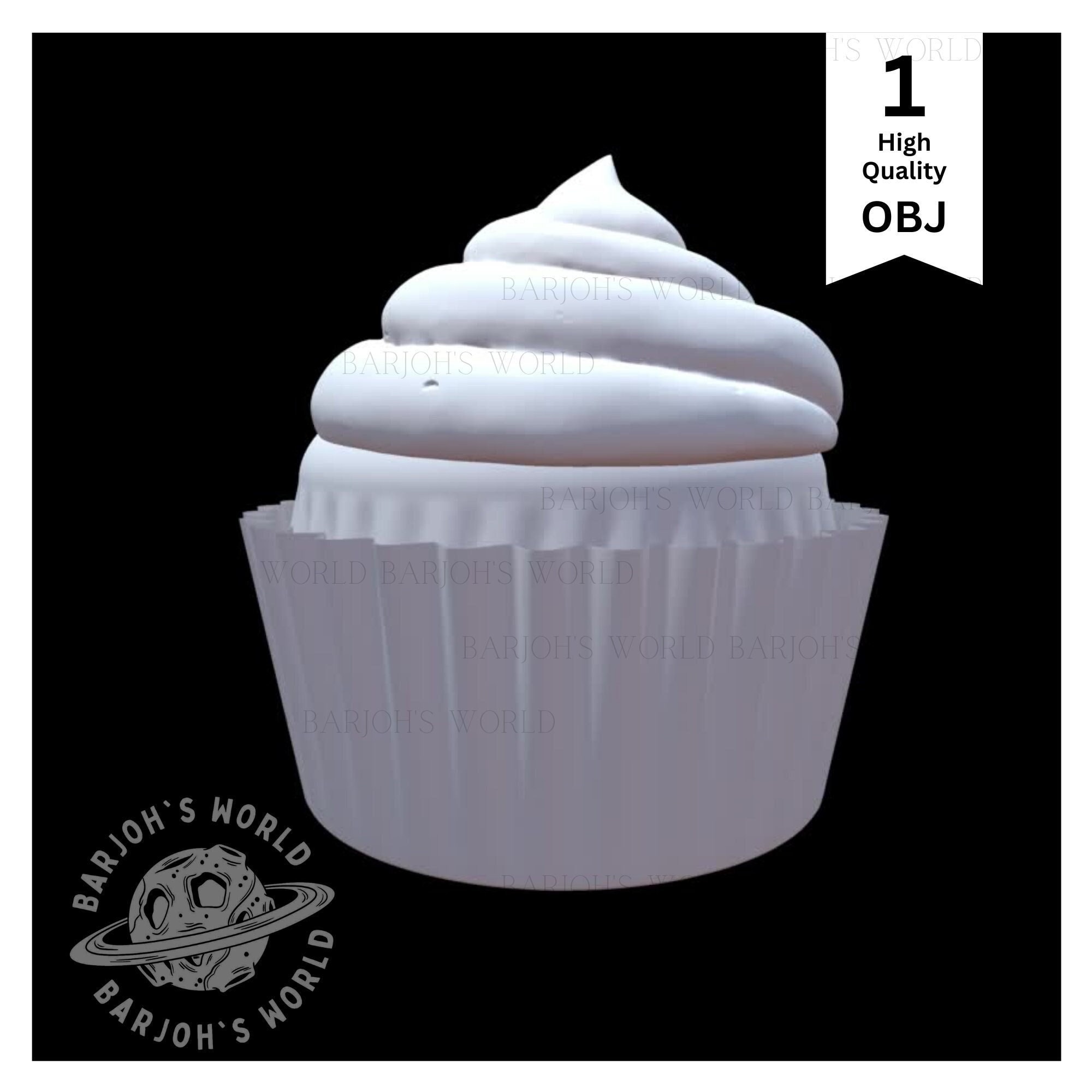 3D Cupcake OBJ Model: Icing Swirl (downloadable Content) - Etsy
