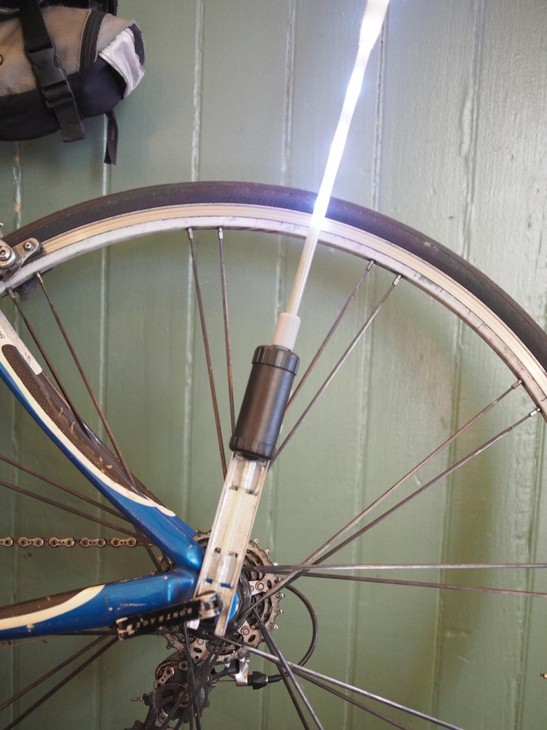 Bike Beam LED pole staff glow stick for bicycles. 7 bright colors included. Comes w/optional bike safety flag for the light. (Beta version) image 3