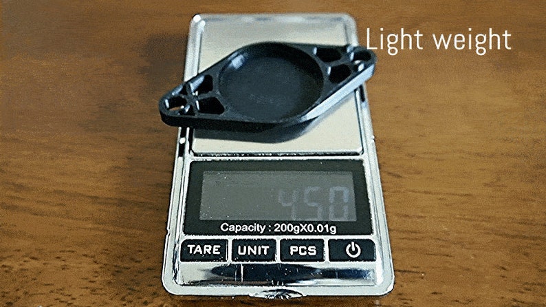 The Bike Sight AirTag mount is light weight.