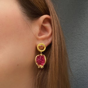Dangle Pomegranate Earrings