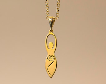 Goddess Kybele Pendant, Spiral Goddess Charm Necklace, Divine Feminine, 925 Sterling Silver, Ancient Greek Pendant, Perfect Gift For Her