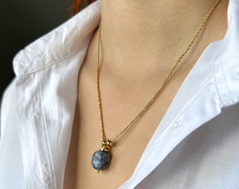 Véritable pendentif Lapis Lazuli, collier Lapis bleu, collier de guérison, collier spirituel, bijoux pendentif en pierres précieuses, cadeau de naissance de septembre