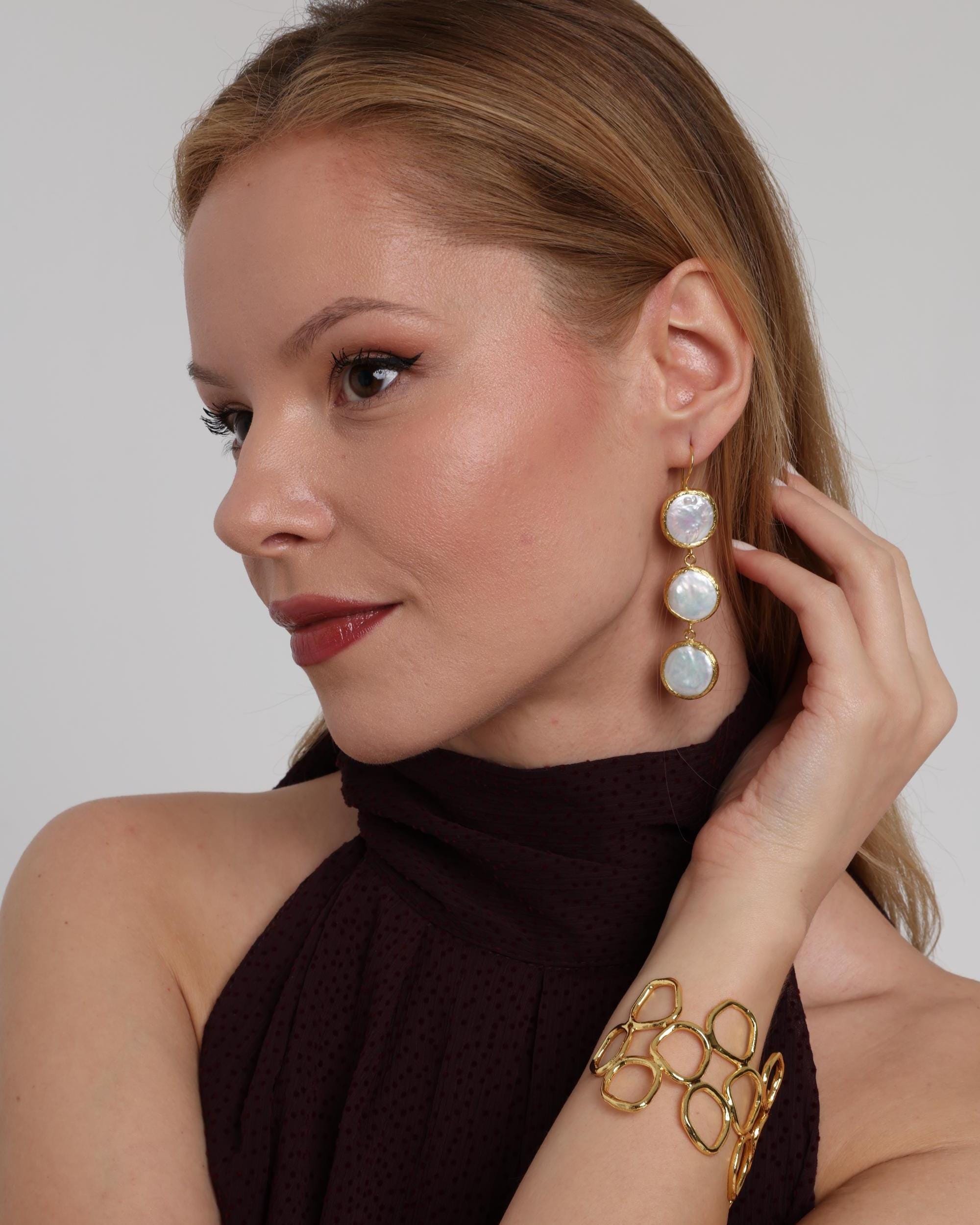 Handcrafted Baroque Pearl Drop Earrings