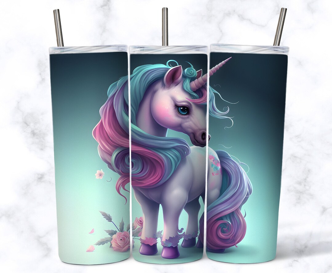 Baby Unicorn 20 Oz Skinny Tumbler Sublimation Design, Instant Digital ...
