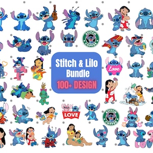 Lilo und Stitch SVG Bundle. Stich SVG, Lilo SVG, Cartoon svg, Stich Silhouette svg, Engel svg, für Cricut, Instant Download