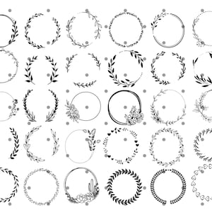 Krans Svg Bundel, Bloemenkrans Svg, Cirkel Svg Bundel, bruiloft krans svg, hart lauwerkrans svg, krans monogram Instant Download