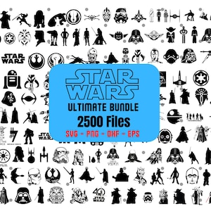 Star Wars SVG, 2500 Starwars svg Bundle, Star wars png, Darth Vader Svg, Mandalorian svg, Yoda svg, Instant Download