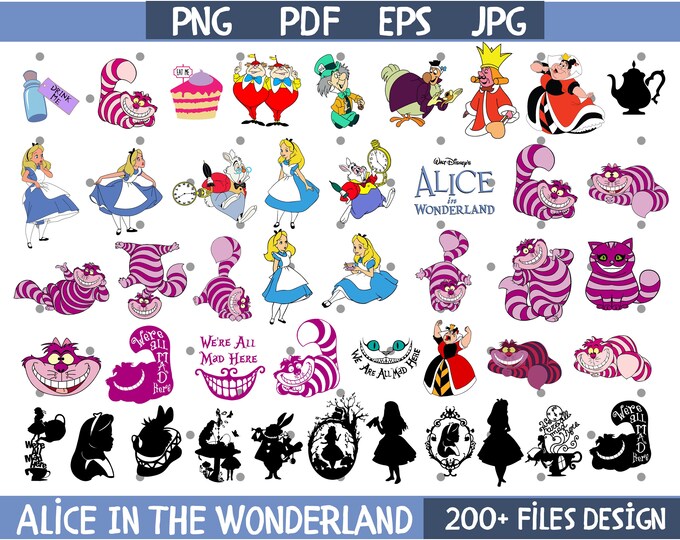 Alice in Wonderland SVG Bundle, Alice Svg, Queen of Hearts Svg ...