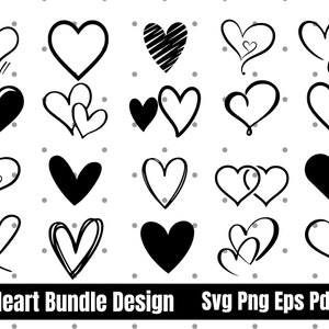 Corazón SVG Paquete Día de San Valentín Svg Corazones svg Amor Svg Corazón Esquema svg Corazón Iconos Corazón Clipart Descarga instantánea