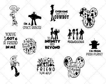 Toy Story SVG Toy Story Bundle Svg Toy Story Silhouette Buzz Lightyear svg Woody svg Toy story Cricut Toy Story Brithday Instant Download