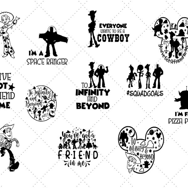 Toy Story SVG Toy Story Bundle Svg Toy Story Silhouette Buzz Lightyear svg Woody svg Toy story Cricut Toy Story Brithday Instant Download