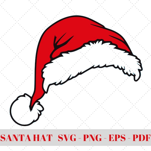 Weihnachtsmütze SVG, Weihnachten SVG, Weihnachtsmann, Winter SVG, Nikolausmütze, SVG für Cricut, Instant Download