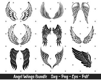 Angel Wings Svg, Angel Svg, Wings Svg, Wing shape,Angel Wings Clipart Angel Cricut Angel Silhouette, Instant Download