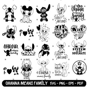 Ohana bedeutet Familie SVG Ohana Stitch SVG Ohana svg Stitch Ohren SVG Stich Bundle svg Instant Download