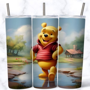 Winnie The Pooh 20oz Skinny Tumbler Wrap, Sublimation PNG, Instant Download, Straight & Tapered Tumbler Wrap PNG
