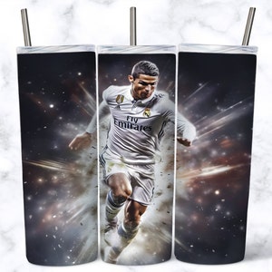 Cristiano Ronaldo 20 oz Skinny Tumbler Sublimation Design, Instant Download, Straight & Tapered Tumbler Wrap PNG