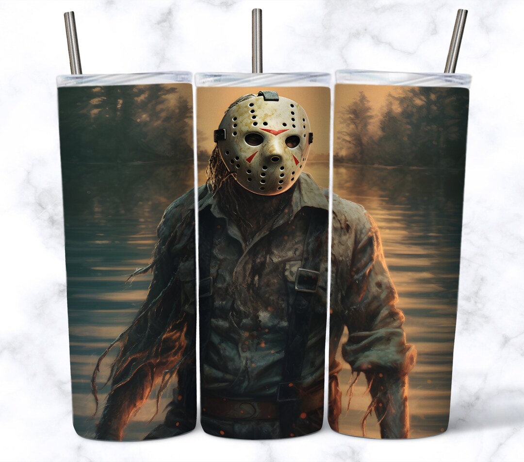 Jason Voorhees 20 Oz Skinny Tumbler Sublimation Design Etsy