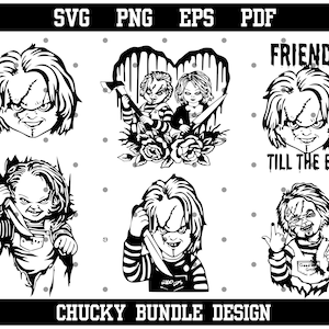 Chucky SVG Chucky en Tiffany Svg Halloween Svg Horror Svg Chucky Bridge svg Horror Karakter Svg Instant Download