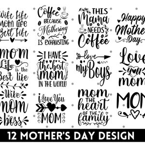 Mom svg bundle, Mother&#39;s Day Svg, Mom Life svg, Mother Gift svg, Mama Svg, Mom quotes Svg, Blessed Mama Svg, Instant Download