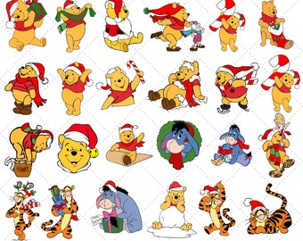 Winnie the Pooh Christmas SVG Winnie the Pooh Svg Piglet svg Happy Christmas svg Tigger Svg Eeyore Svg Tumbler Svg Instant Download