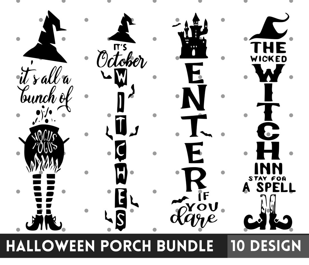 Halloween Porch Sign SVG Bundle , Halloween Walcome Svg, Spooky Svg ...
