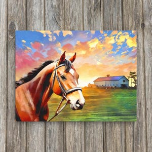 Kentucky Horse Farm 24&quot; x 18&quot; Canvas Art Print