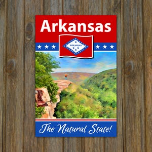 Arkansas Poster, Ozark National Forest Hawksbill Crag Whitaker Point Arkansas Travel Poster, Arkansas The Natural State • FREE SHIPPING