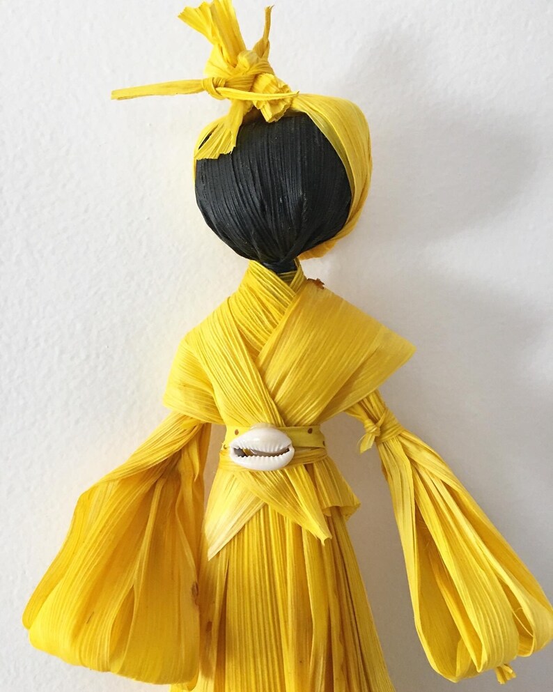 Black and Yellow Corn Husk Doll Etsy
