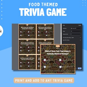 Printable Food Trivia Games: Download for Instant Fun! Edit, Download ...