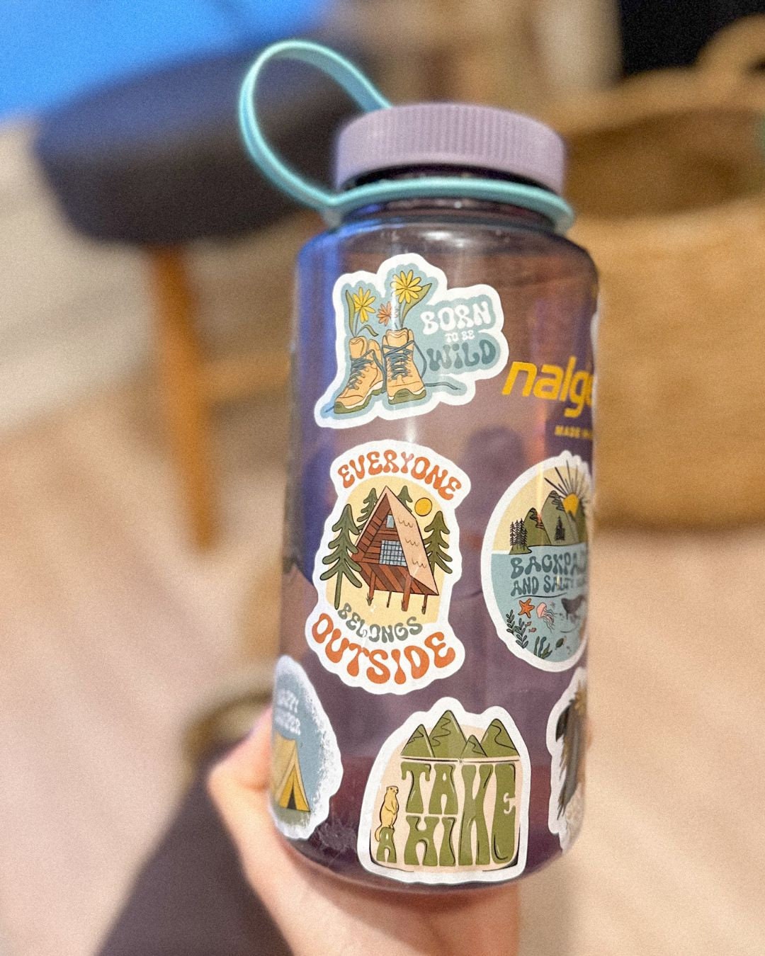 Sheet of 7 Outdoor & Adventure Vinyl Stickers Ideal for Water Bottles ...