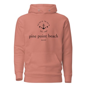 Pine Point Beach Maine Unisex Hoodie (mörkt tryck)