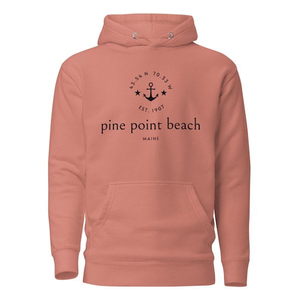 Pine Point Beach Maine Unisex Hoodie (dark print)