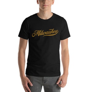 Milwaukee Wisconsin Rustic Script with Swash Unisex T-shirt