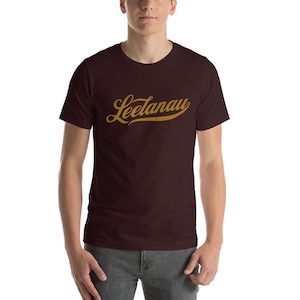 Leelanau Peninsula Michigan Rustic Script Unisex T-shirt