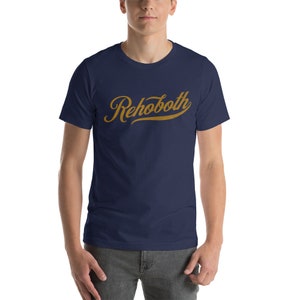 Rehoboth Beach Delaware Rustic Script with Swash Unisex T-shirt
