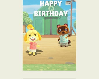 TARJETA DE CUMPLEAÑOS DE ACNH