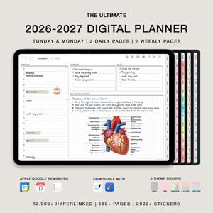 Allt-i-ett Digital Planner 2026-2027 , Goodnotes Planner , ipad planerare , Dagsplanerare , Veckoplanerare , ADHD planerare