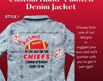 Chaqueta personalizada de los Chiefs (versión Taylor's) - TS Stadium Denim personalizada - Kelce - Swift - Travis & Taylor
