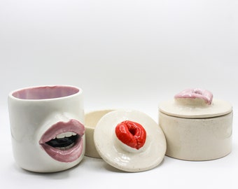 Handmade Incense Burner Lip Jar