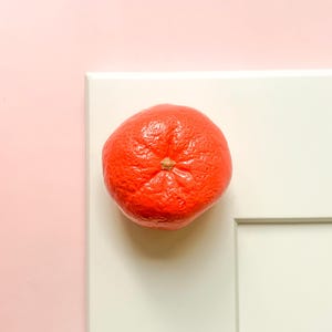 Handmade Porcelain Tangerine Cabinet Knob | Drawer Pull | Wall Hook | Made in USA