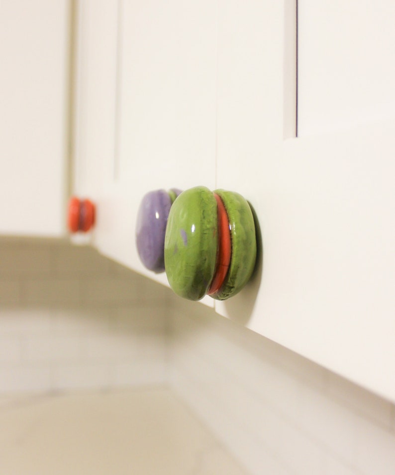 Ceramic Macaron Cabinet Knobs Green