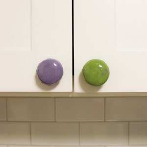 Ceramic Macaron Cabinet Knobs Purple