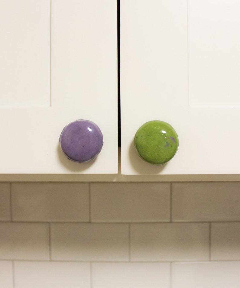 Ceramic Macaron Cabinet Knobs Purple