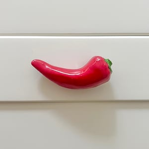 Puxadores artesanais em formato de pimenta | Feitos nos EUA