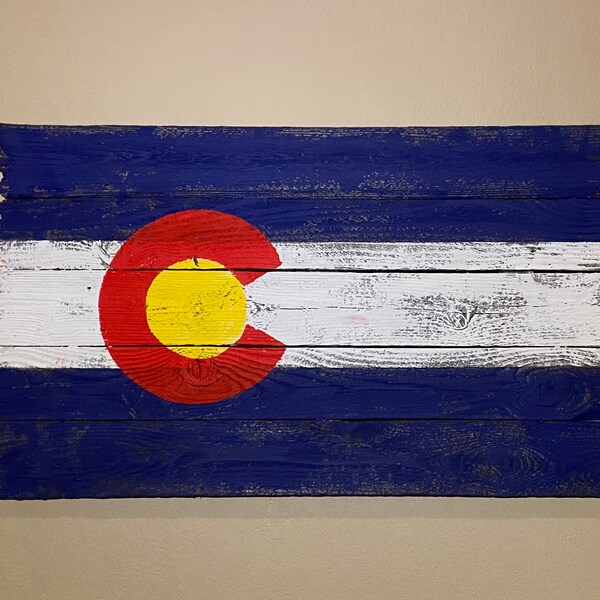 Wood Colorado Flag Etsy