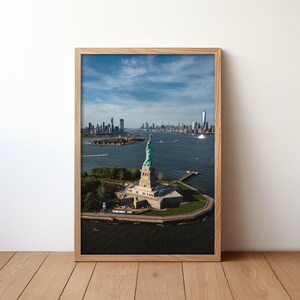 USA New York Poster Premium Vrijheidsbeeld Manhattan Hudson River Skyline Cityscape Wall Decor Art Decoratie Gratis verzending