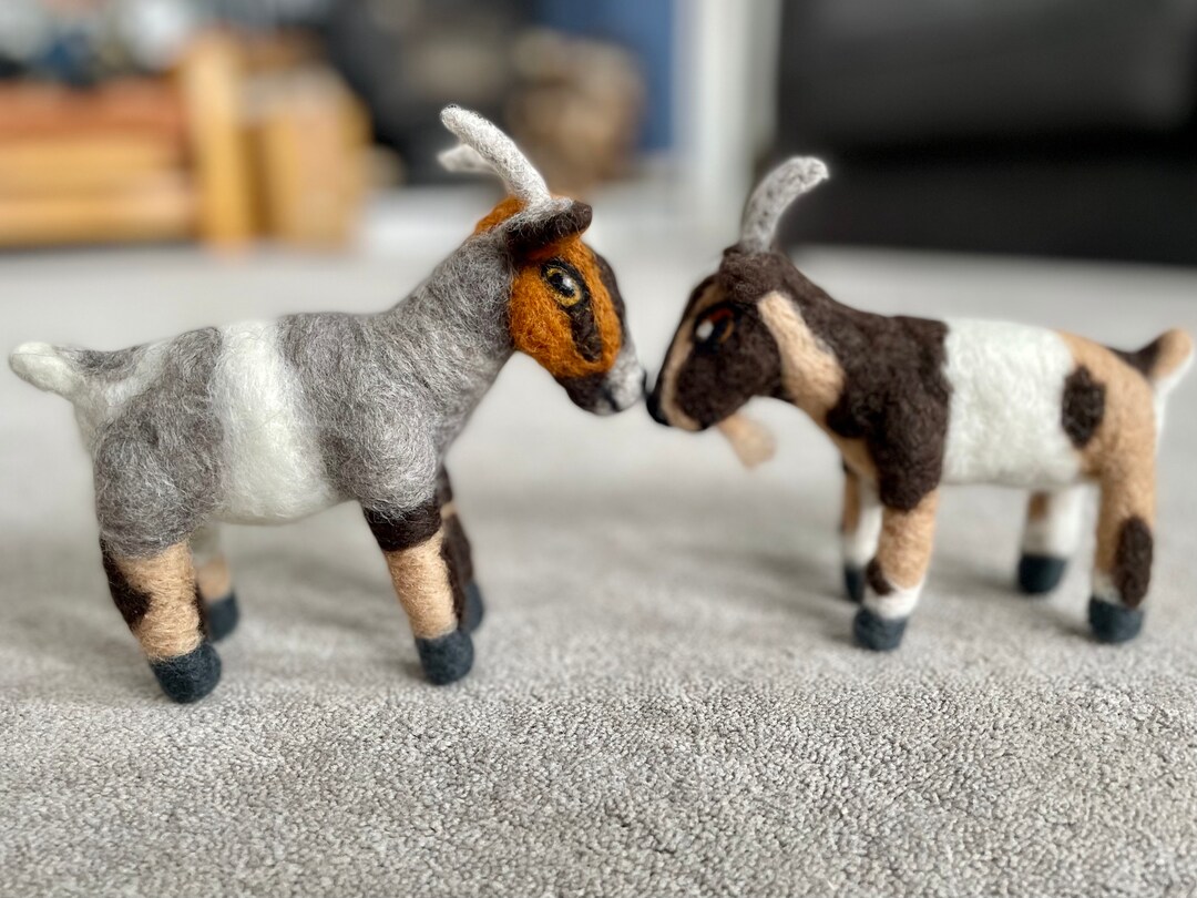 Cute Little Goat Needle Felted Wool Farm Animal, Inspired by Our Goats