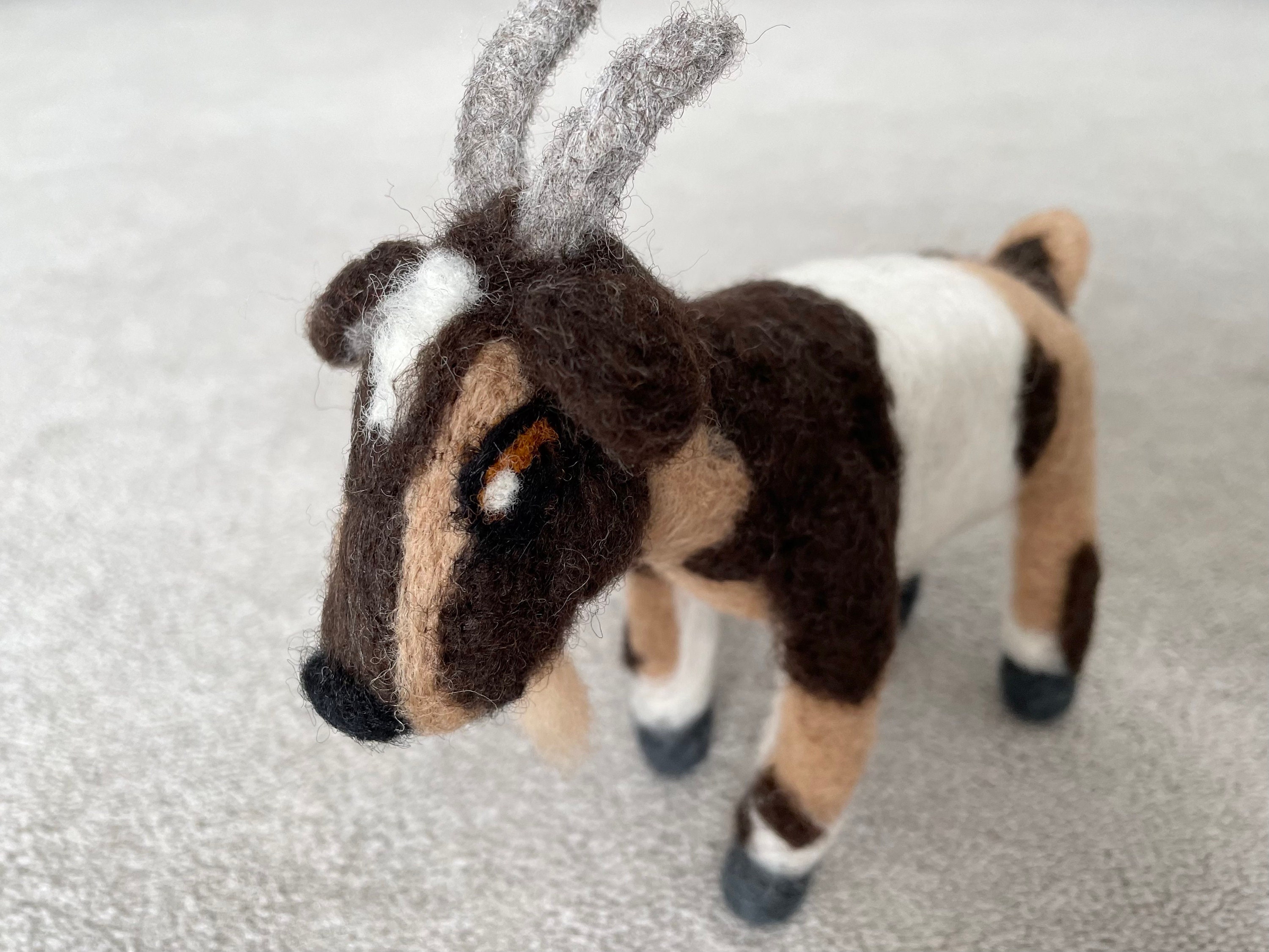 Cute Little Goat Needle Felted Wool Farm Animal, Inspired by Our Goats